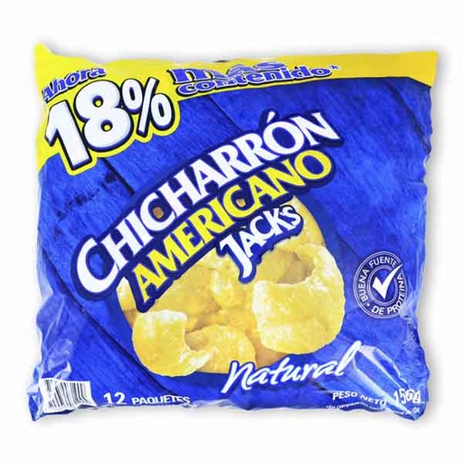 [009618] Chicharrón Americano Jack's 12 Unidades 156Gr