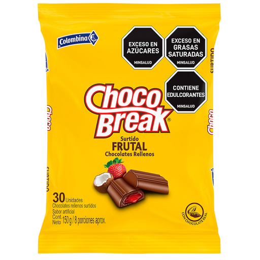 [001430] Chocobreak Frutales 30 Unidades 150Gr