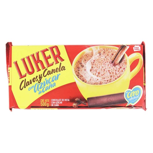 [050875] Chocolate Luker Clavos & Canela Azucar Caña 500Gr