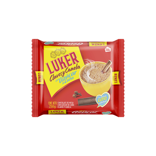 [052713] Chocolate Luker Clavos & Canela Con Azúcar De Caña 250Gr
