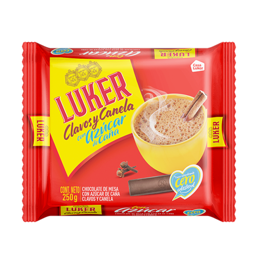 [052713] Chocolate Luker Clavos & Canela Con Azúcar De Caña 250Gr