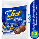 Chocolates Jet Burbujas Cookies And Cream  12 Unidades 158Gr