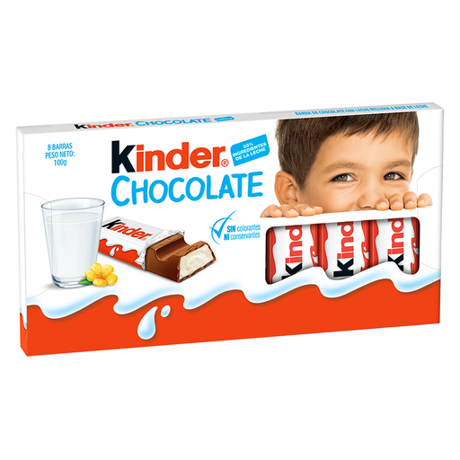 [002128] Chocolatina Kinder 8 Unidades 100Gr