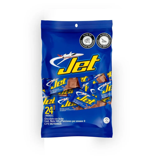 [002488] Chocolatina Mini Jet Leche 24 Unidades 144 Gr