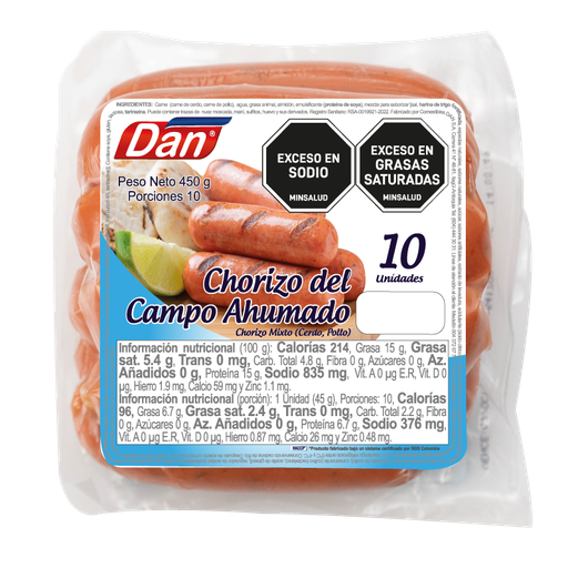 [016454] Chorizo Cerdo Dan 450Gr