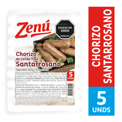 [051184] Chorizo Santarrosano Zenu 5 Unidades 330Gr