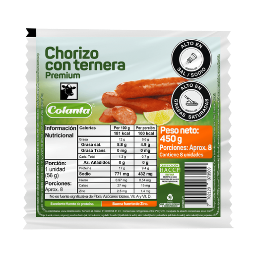 [053207] Chorizo Ternera Colanta 450Gr