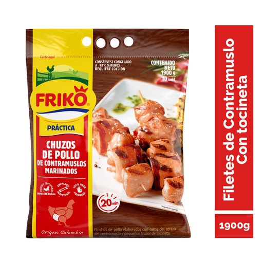 [002359] Chuzos Friko De Contramuslo y Tocineta 10 Unidades 1900Gr