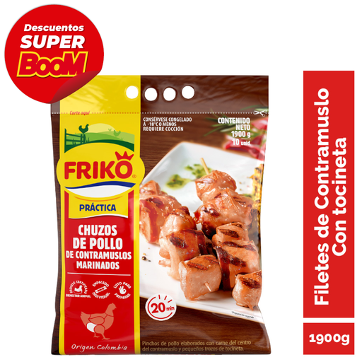 [002359] Chuzos Friko De Contramuslo y Tocineta 10 Unidades 1900Gr