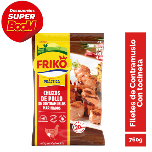 [016553] Chuzos Friko De Contramuslo y Tocineta 4 Unidades 760Gr