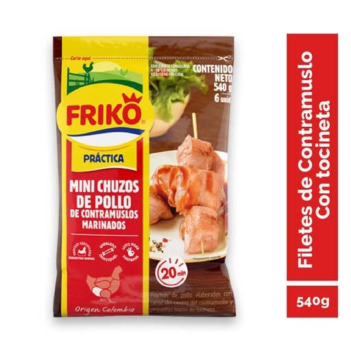 [041810] Chuzos Mini Friko De Contramuslo y Tocineta 6 Unidades 540Gr