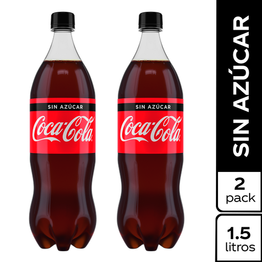 [052052] Coca Cola Sin Azúcar 1500Ml 2 Unidades Combo Ahorro