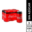 Coca Cola Sin Azúcar Lata 235Ml 6 Unidades