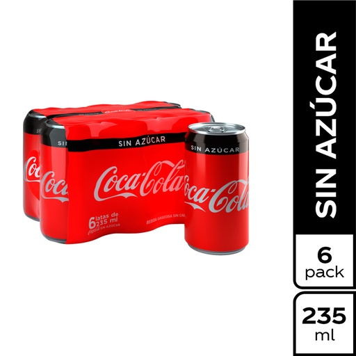 [049580] Coca Cola Sin Azúcar Lata 235Ml 6 Unidades