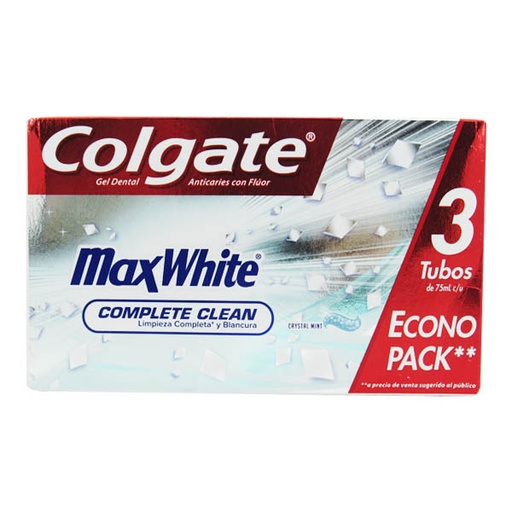 [049087] Crema Dental Colgate Max White 75Ml 3 Unidades