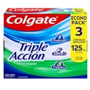 Crema Dental Colgate Triple Acción 3 Unidades 375Gr Precio Especial
