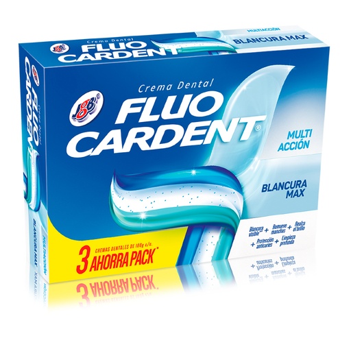 [051552] Crema Dental Fluocardent Blancura Max  3 Unidades 225Gr