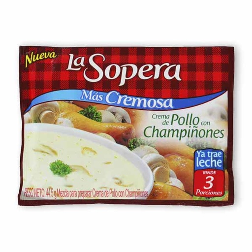 [012862] Crema La Sopera Pollo/Champiñones +Cremosa 42.5Gr