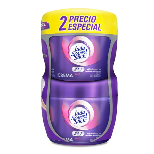 [007846] Desodorante Lady Speed Stick Talc Crema 2 Unidades 200Gr Precio Especial