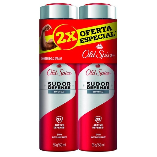 [052525] Desodorante Old Spice Seco Spray 186Gr 2 Unidades