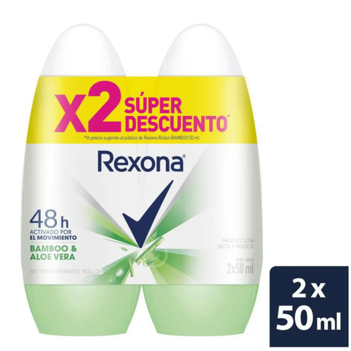 [011732] Desodorante Rexona Bamboo Rollon 2 Unidades 106Gr Precio Especial