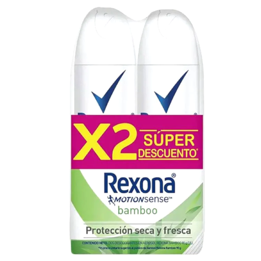 [046355] Desodorante Rexona Bamboo Spray 2 Unidades 180Gr