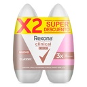 Desodorante Rexona Clinical Classic Rollon 2 Unidades Precio Especial 100Ml