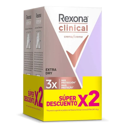 [050873] Desodorante Rexona Clinical Extra Dry 2 Unidades 96Gr