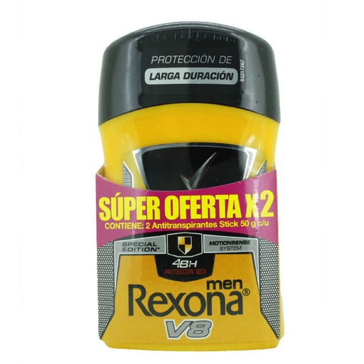 [011731] Desodorante Rexona V8 Barra 2 Unidades 100Gr Precio Especial