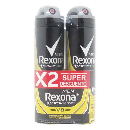 [046354] Desodorante Rexona V8 Spray 2 Unidades 180Gr Precio Especial