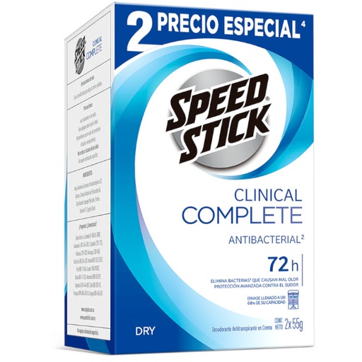 [053372] Desodorante Speed Stick Clinical Complete 55Gr 2 Unidades