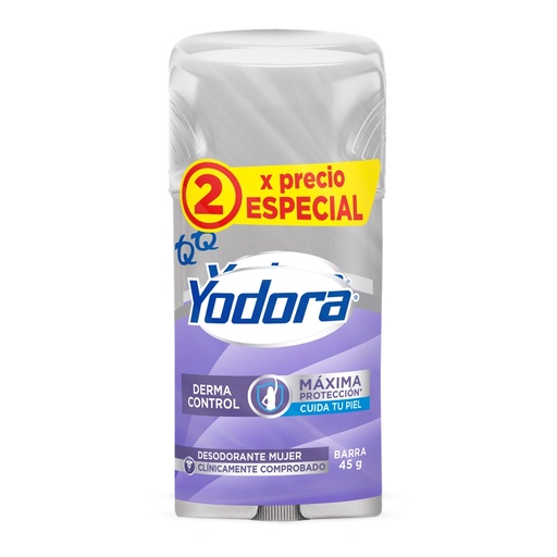 [052929] Desodorante Yodora Women Derma Control Barra 2 Unidades 90Gr