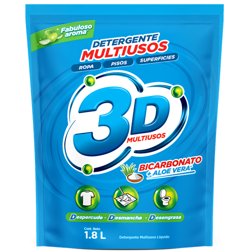 [052260] Detergente Líquido 3D Multiusos 1800Ml