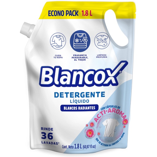 [052042] Detergente Líquido Blancox Ropa Blanca Doypak 1800Ml