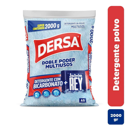 [052070] Detergente Polvo Dersa Bicarbonato + Jabón Rey  As 2000Gr