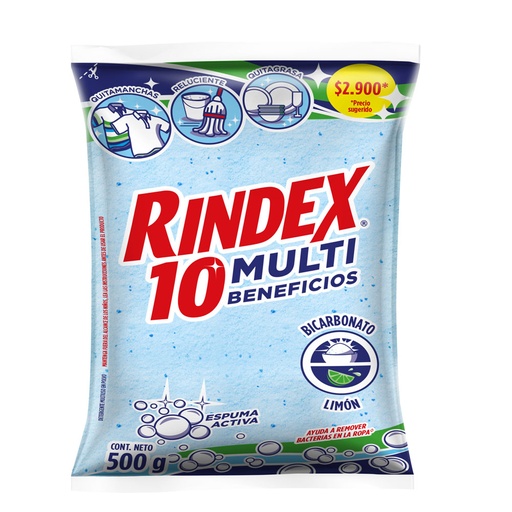 [051672] Detergente Polvo Rindex 10 Multibeneficios 500Gr