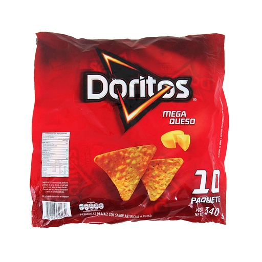 [048994] Doritos Mega Queso 10 Unidades 340Gr