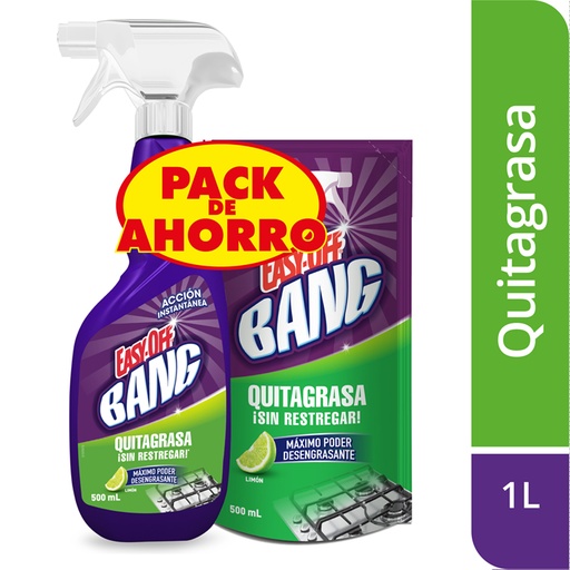 [001902] Easy Off Bang Quitagrasa Pistola 500Ml + Repuesto