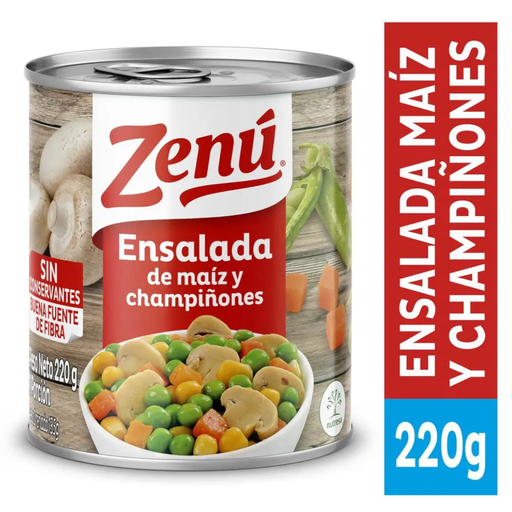 [001191] Ensalada Zenú Maíz Champiñones Lata 220Gr