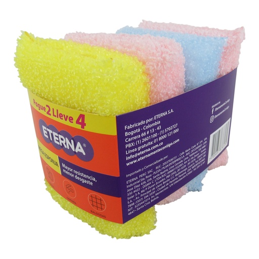 [051572] Esponjas Eterna Mega Pague 2 Lleve 4 Unidades