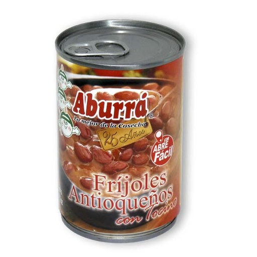 [000325] Frijoles Antioqueños Aburra Tocino Lata 320Gr