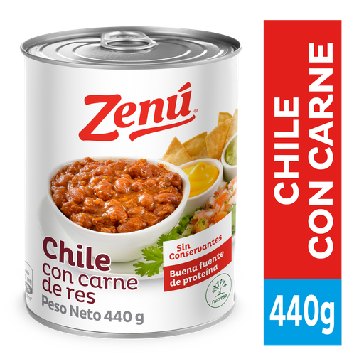 [001169] Fríjoles Zenú Chile Con Carne Lata 440Gr