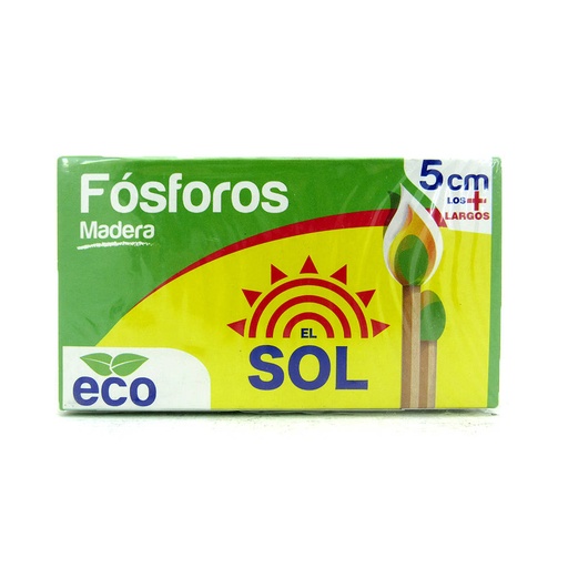 [050827] Fósforos De Madera El Sol Ecológico 200 Unidades
