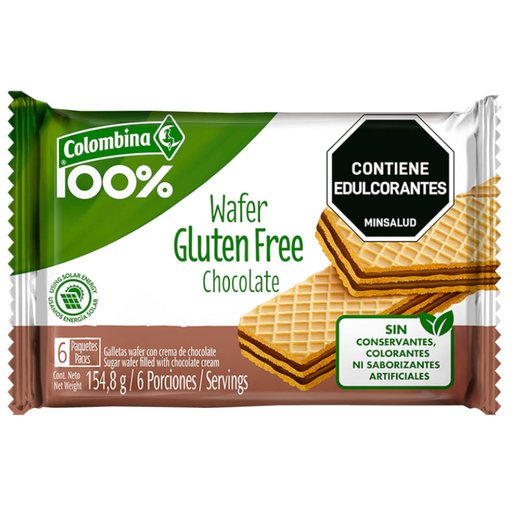[018799] Galleta  Wafer Colombina  Gluten Free Chocolate 155Gr