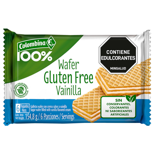 [018795] Galleta Wafer Colombina Gluten Free Vainilla 154.8Gr