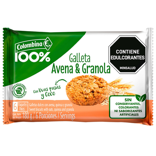 [046546] Galleta Colombina Avena&Granola 6 Unidades 180Gr