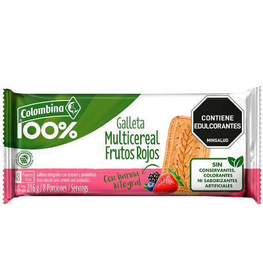 [018794] Galleta Crakeñas Multicereal Frutos Rojos 8 Unidades 216Gr