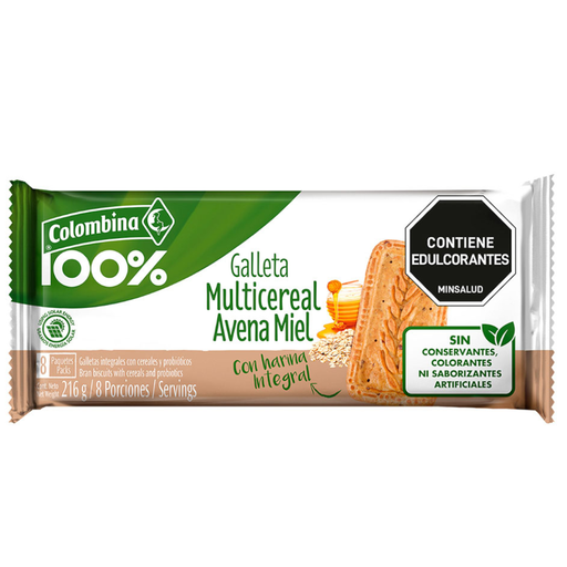 [018085] Galleta Crakeñas Multicereal Probioticos 8 Unidades 216Gr