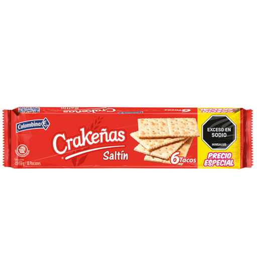 [018104] Galleta Crakeñas Saltin 6Tacos 450Gr Precio Especial