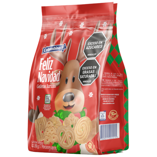 [052983] Galleta Feliz Navidad Colombina Bolsa 200Gr
